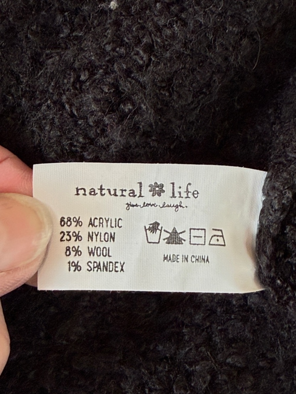 NATURAL LIFE Black L/XL oversized  Sweater Pink, Gold & Teal Heart Floral Motif - Picture 6 of 10